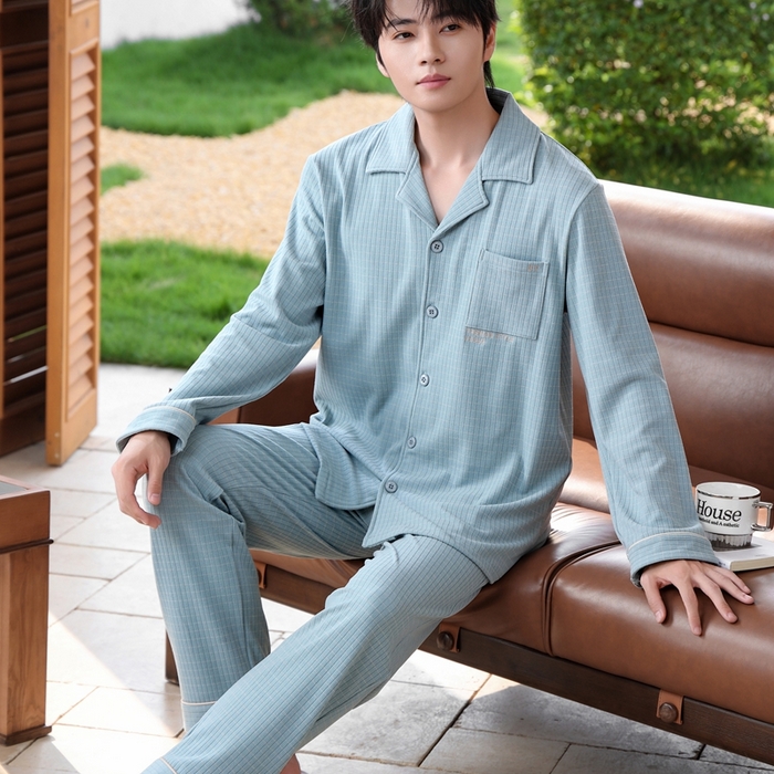 91家纺网 家纺一手货源 找家纺 （总）洛兰沙家居馆 2025新款德绒绵竹加厚300克情侣睡衣男女款睡衣（翻领）