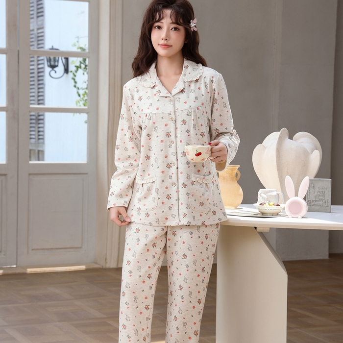 91家纺网 家纺一手货源 找家纺 （总）洛兰沙家居馆 2025新款德绒绵竹加厚300克情侣睡衣男女款睡衣（翻领）