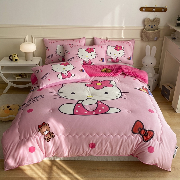 一电 跨境电商可真空儿童豆豆被幼儿园秋冬被芯宝宝婴儿午睡小盖被盖毯小宝宝四季通用 萌萌KT