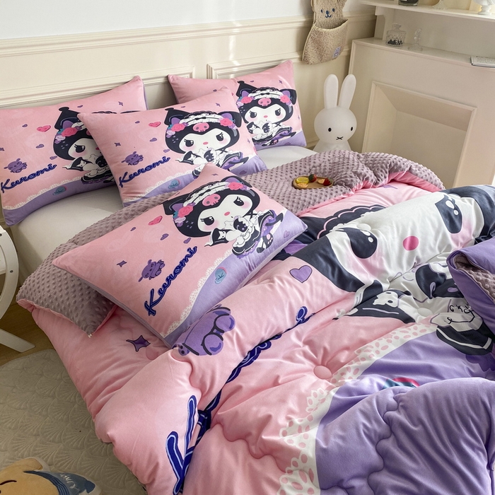 91家纺网 家纺一手货源 找家纺 一电 跨境电商可真空儿童豆豆被幼儿园秋冬被芯宝宝婴儿午睡小盖被盖毯小宝宝四季通用 库洛米公主