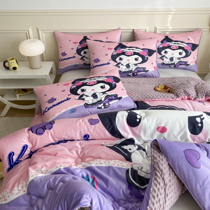 91家纺网 家纺一手货源 找家纺 一电 跨境电商可真空儿童豆豆被幼儿园秋冬被芯宝宝婴儿午睡小盖被盖毯小宝宝四季通用 库洛米公主