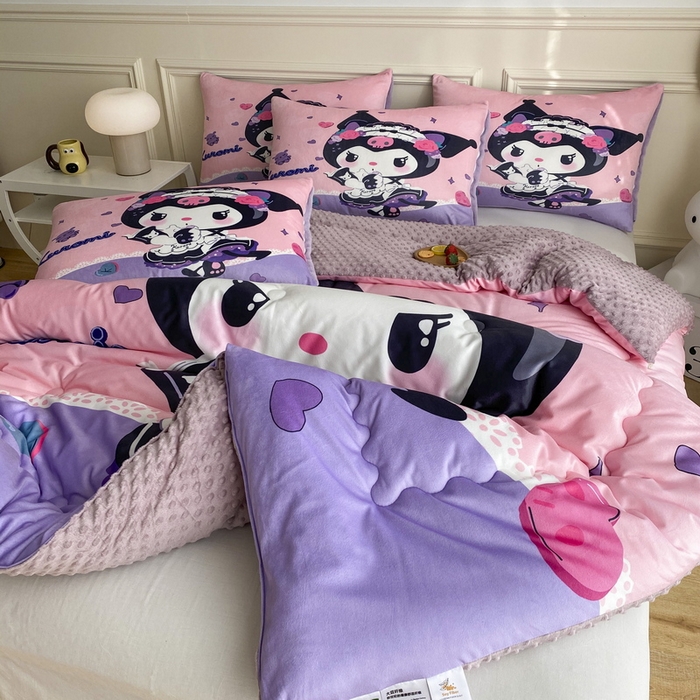 91家纺网 家纺一手货源 找家纺 一电 跨境电商可真空儿童豆豆被幼儿园秋冬被芯宝宝婴儿午睡小盖被盖毯小宝宝四季通用 库洛米公主