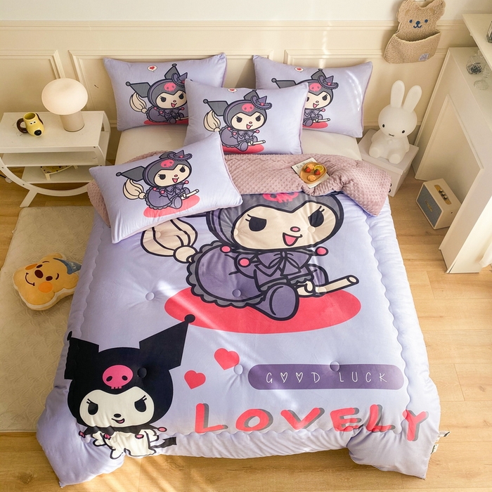 91家纺网 家纺一手货源 找家纺 一电 跨境电商可真空儿童豆豆被幼儿园秋冬被芯宝宝婴儿午睡小盖被盖毯小宝宝四季通用 可爱库洛米