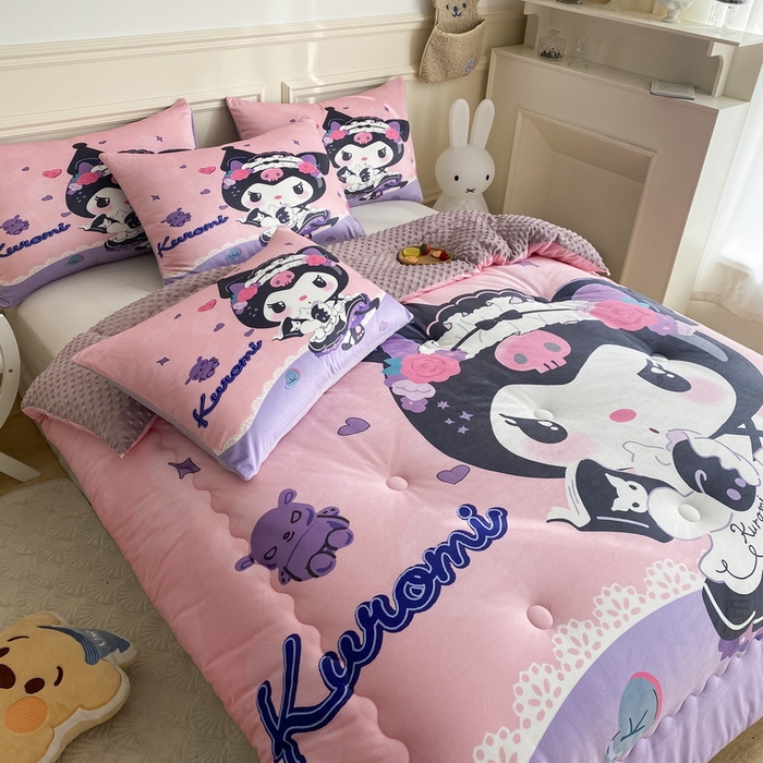 91家纺网 家纺一手货源 找家纺 一电 跨境电商可真空儿童豆豆被幼儿园秋冬被芯宝宝婴儿午睡小盖被盖毯小宝宝四季通用 库洛米公主