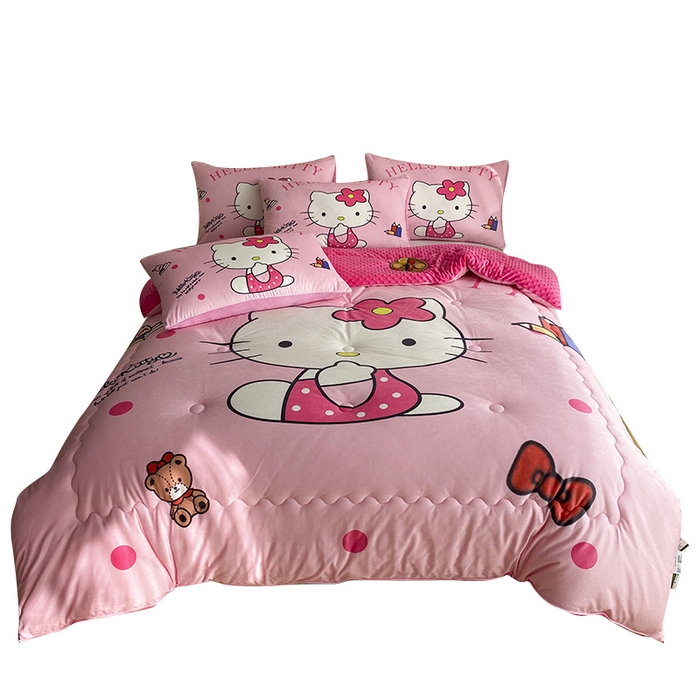 91家纺网 家纺一手货源 找家纺 一电 跨境电商可真空儿童豆豆被幼儿园秋冬被芯宝宝婴儿午睡小盖被盖毯小宝宝四季通用 萌萌KT