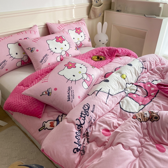 91家纺网 家纺一手货源 找家纺 一电 跨境电商可真空儿童豆豆被幼儿园秋冬被芯宝宝婴儿午睡小盖被盖毯小宝宝四季通用 萌萌KT