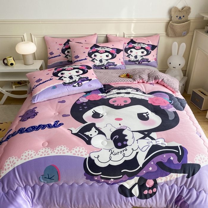 91家纺网 家纺一手货源 找家纺 一电 跨境电商可真空儿童豆豆被幼儿园秋冬被芯宝宝婴儿午睡小盖被盖毯小宝宝四季通用 库洛米公主