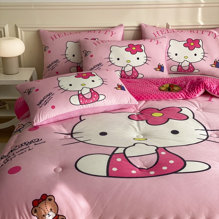 91家纺网 家纺一手货源 找家纺 一电 跨境电商可真空儿童豆豆被幼儿园秋冬被芯宝宝婴儿午睡小盖被盖毯小宝宝四季通用 萌萌KT