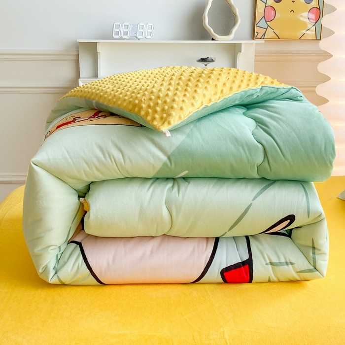 91家纺网 家纺一手货源 找家纺 一电 跨境电商可真空儿童豆豆被幼儿园秋冬被芯宝宝婴儿午睡小盖被盖毯小宝宝四季通用 小新