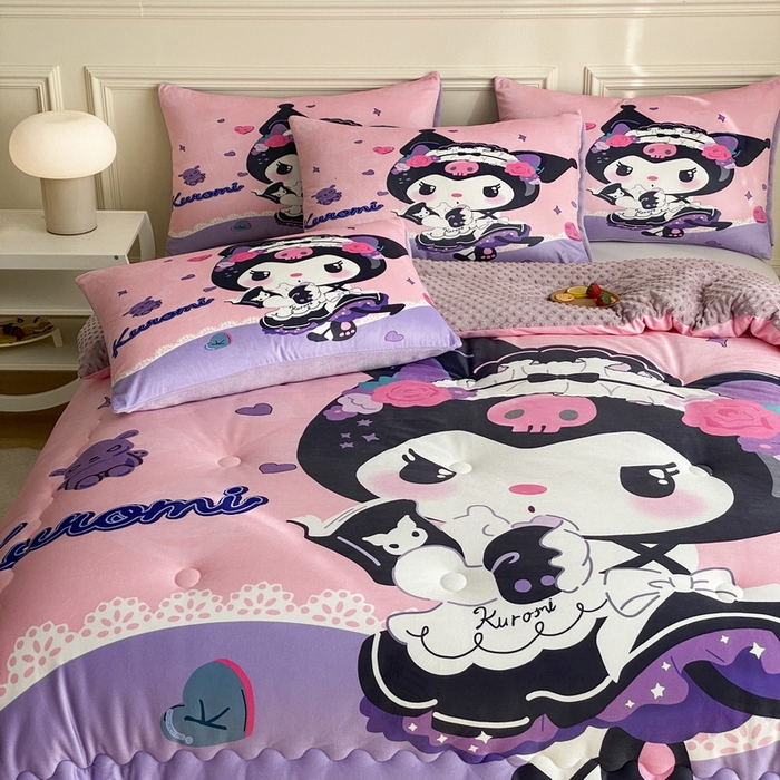 91家纺网 家纺一手货源 找家纺 一电 跨境电商可真空儿童豆豆被幼儿园秋冬被芯宝宝婴儿午睡小盖被盖毯小宝宝四季通用 库洛米公主