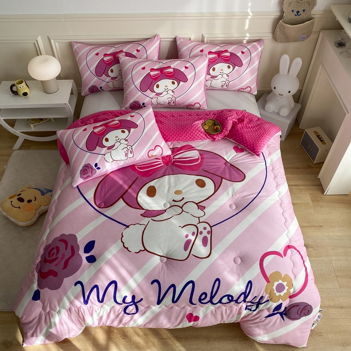 91家纺网 家纺一手货源 找家纺 一电 跨境电商可真空儿童豆豆被幼儿园秋冬被芯宝宝婴儿午睡小盖被盖毯小宝宝四季通用 咪咪美乐