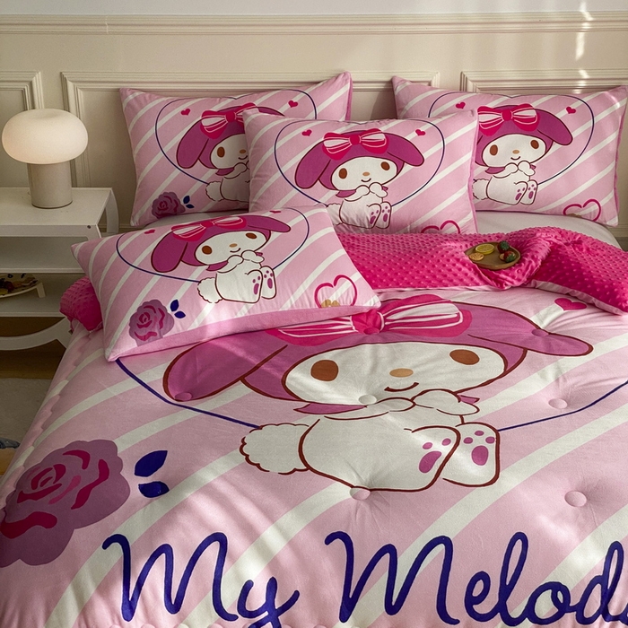 91家纺网 家纺一手货源 找家纺 一电 跨境电商可真空儿童豆豆被幼儿园秋冬被芯宝宝婴儿午睡小盖被盖毯小宝宝四季通用 咪咪美乐