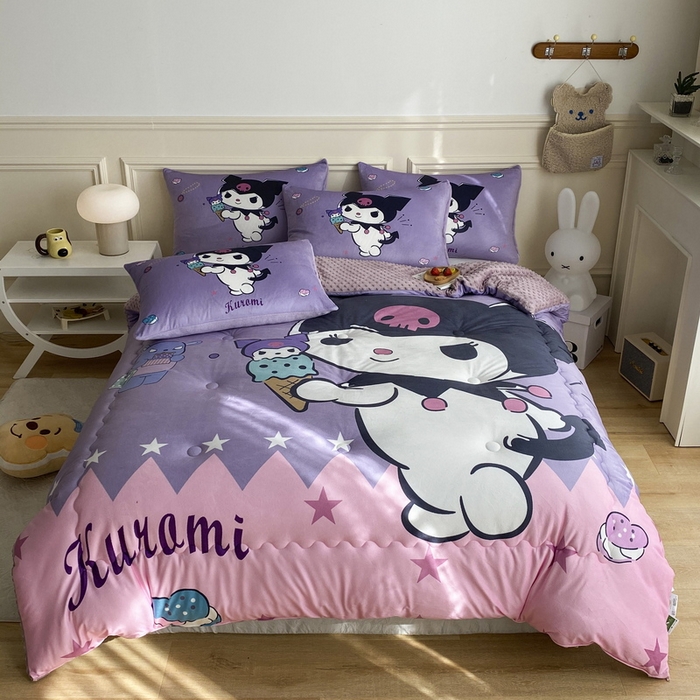 91家纺网 家纺一手货源 找家纺 一电 跨境电商可真空儿童豆豆被幼儿园秋冬被芯宝宝婴儿午睡小盖被盖毯小宝宝四季通用 甜筒库洛米