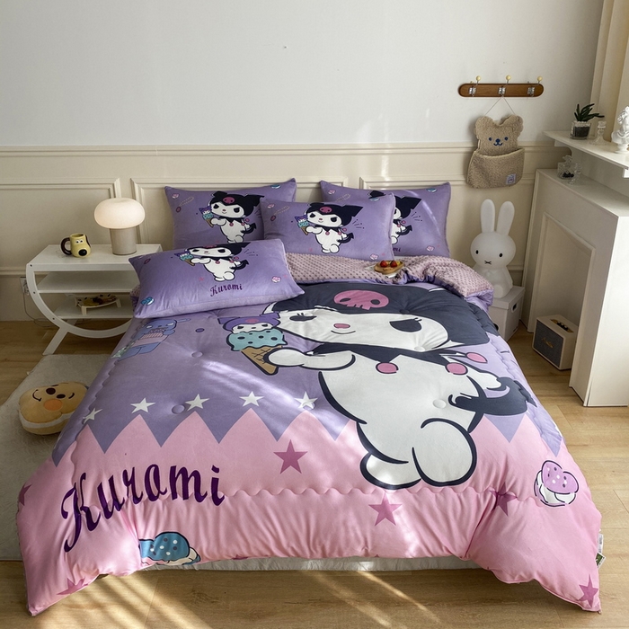 一电 跨境电商可真空儿童豆豆被幼儿园秋冬被芯宝宝婴儿午睡小盖被盖毯小宝宝四季通用 甜筒库洛米