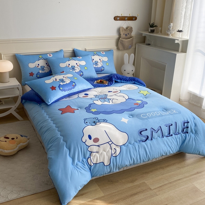 91家纺网 家纺一手货源 找家纺 一电 跨境电商可真空儿童豆豆被幼儿园秋冬被芯宝宝婴儿午睡小盖被盖毯小宝宝四季通用 小熊玉桂狗