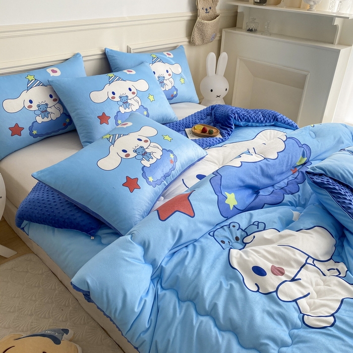 91家纺网 家纺一手货源 找家纺 一电 跨境电商可真空儿童豆豆被幼儿园秋冬被芯宝宝婴儿午睡小盖被盖毯小宝宝四季通用 小熊玉桂狗