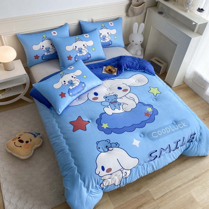 91家纺网 家纺一手货源 找家纺 一电 跨境电商可真空儿童豆豆被幼儿园秋冬被芯宝宝婴儿午睡小盖被盖毯小宝宝四季通用 小熊玉桂狗