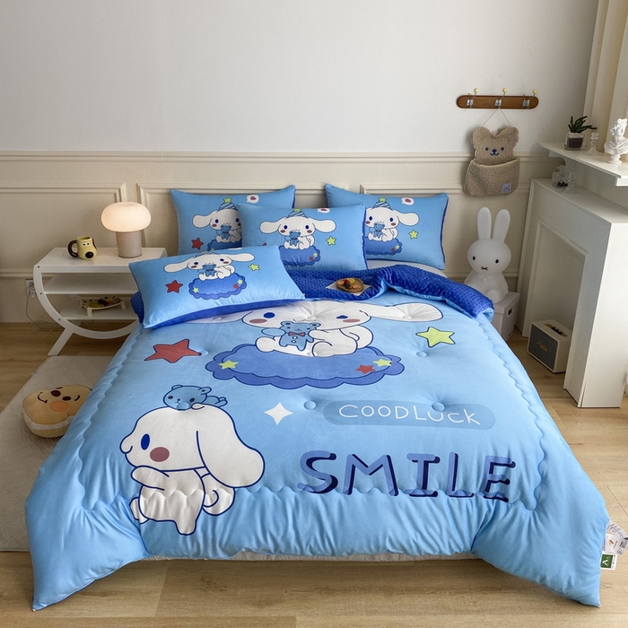 91家纺网 家纺一手货源 找家纺 一电 跨境电商可真空儿童豆豆被幼儿园秋冬被芯宝宝婴儿午睡小盖被盖毯小宝宝四季通用 小熊玉桂狗