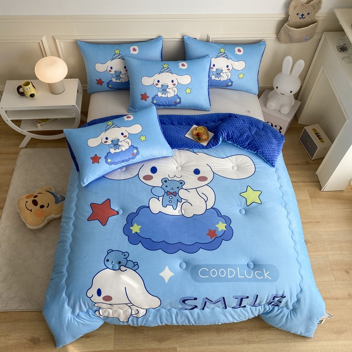 91家纺网 家纺一手货源 找家纺 一电 跨境电商可真空儿童豆豆被幼儿园秋冬被芯宝宝婴儿午睡小盖被盖毯小宝宝四季通用 小熊玉桂狗