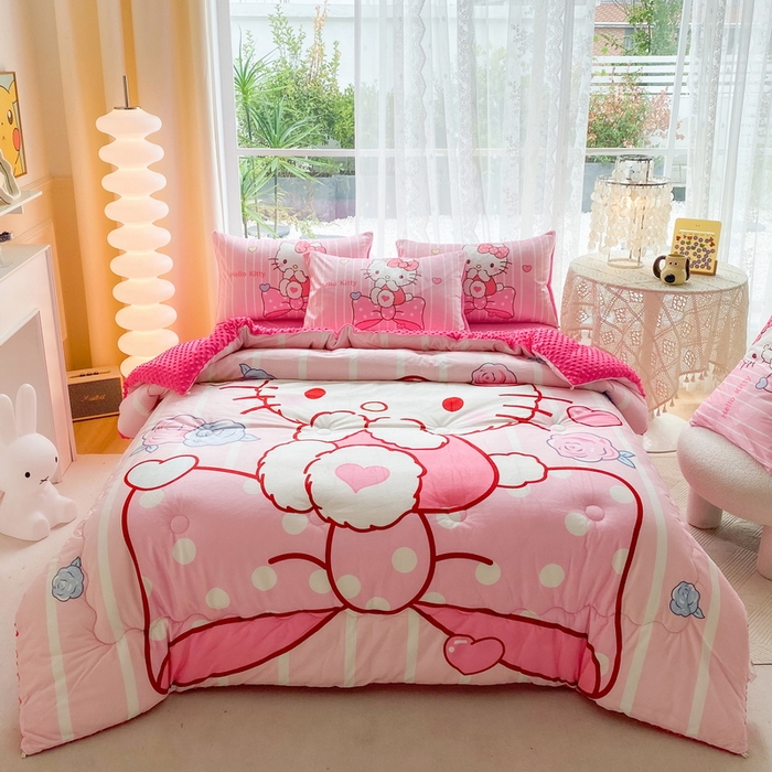 一电 跨境电商可真空儿童豆豆被幼儿园秋冬被芯宝宝婴儿午睡小盖被盖毯小宝宝四季通用 害羞KT