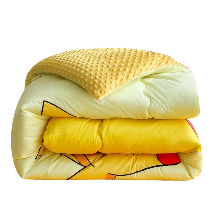 91家纺网 家纺一手货源 找家纺 一电 跨境电商可真空儿童豆豆被幼儿园秋冬被芯宝宝婴儿午睡小盖被盖毯小宝宝四季通用 奔跑皮卡丘