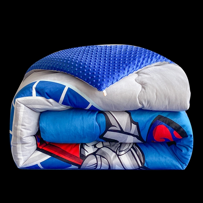 91家纺网 家纺一手货源 找家纺 一电 跨境电商可真空儿童豆豆被幼儿园秋冬被芯宝宝婴儿午睡小盖被盖毯小宝宝四季通用 圈圈机器人