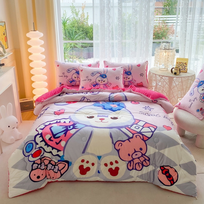 一电 跨境电商可真空儿童豆豆被幼儿园秋冬被芯宝宝婴儿午睡小盖被盖毯小宝宝四季通用 冰冰星黛露