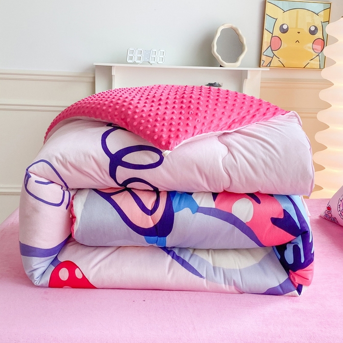 91家纺网 家纺一手货源 找家纺 一电 跨境电商可真空儿童豆豆被幼儿园秋冬被芯宝宝婴儿午睡小盖被盖毯小宝宝四季通用 冰冰星黛露