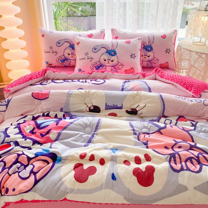 91家纺网 家纺一手货源 找家纺 一电 跨境电商可真空儿童豆豆被幼儿园秋冬被芯宝宝婴儿午睡小盖被盖毯小宝宝四季通用 冰冰星黛露