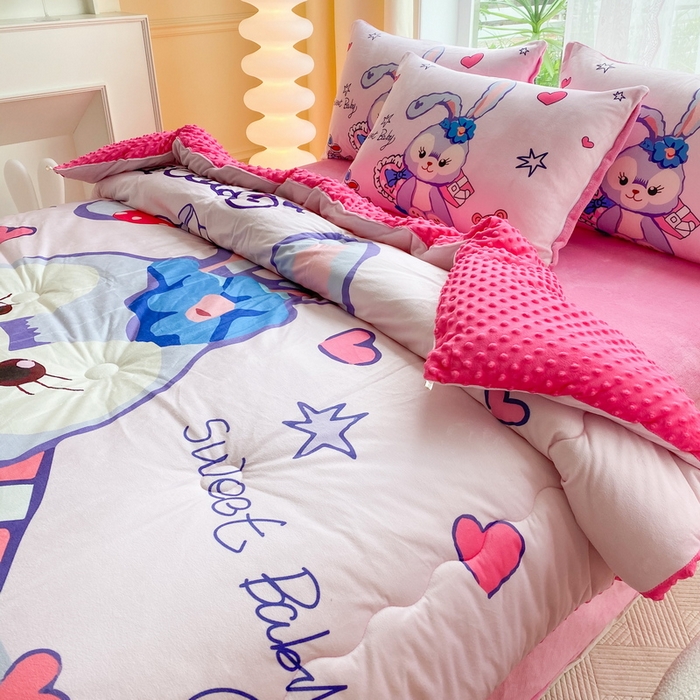 91家纺网 家纺一手货源 找家纺 一电 跨境电商可真空儿童豆豆被幼儿园秋冬被芯宝宝婴儿午睡小盖被盖毯小宝宝四季通用 冰冰星黛露