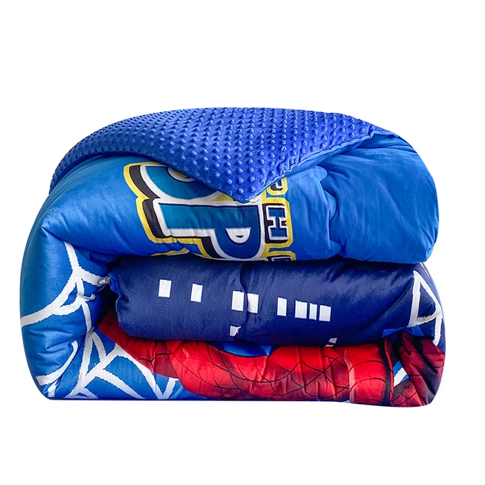 91家纺网 家纺一手货源 找家纺 一电 跨境电商可真空儿童豆豆被幼儿园秋冬被芯宝宝婴儿午睡小盖被盖毯小宝宝四季通用 蜘蛛侠