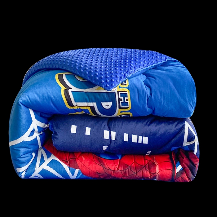 91家纺网 家纺一手货源 找家纺 一电 跨境电商可真空儿童豆豆被幼儿园秋冬被芯宝宝婴儿午睡小盖被盖毯小宝宝四季通用 蜘蛛侠