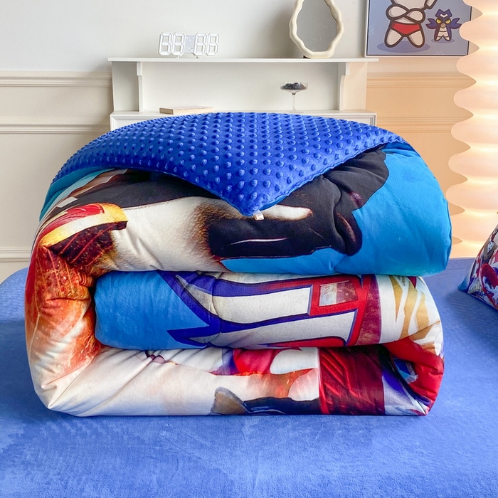 91家纺网 家纺一手货源 找家纺 一电 跨境电商可真空儿童豆豆被幼儿园秋冬被芯宝宝婴儿午睡小盖被盖毯小宝宝四季通用 闪电奥特曼