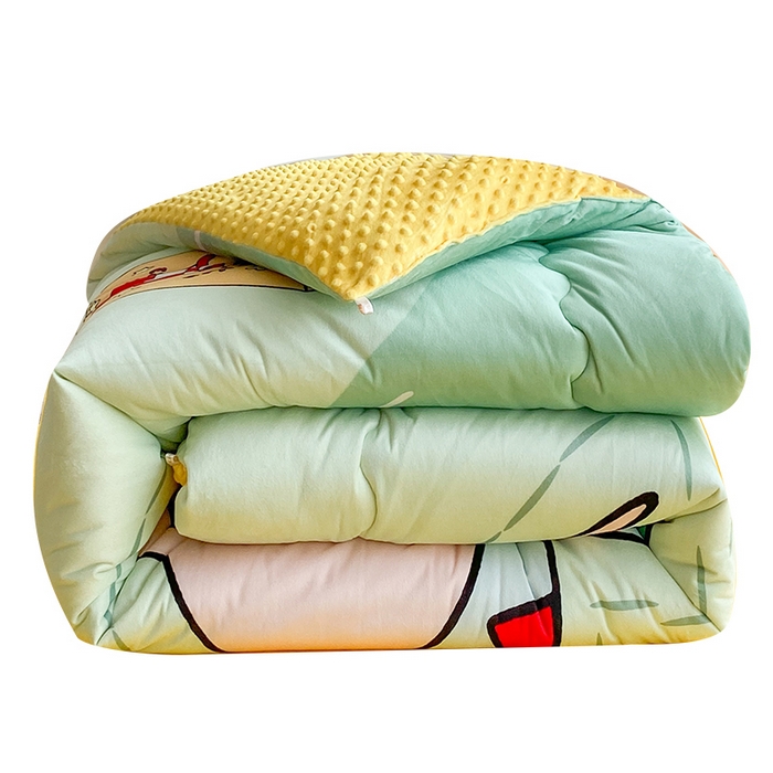 91家纺网 家纺一手货源 找家纺 一电 跨境电商可真空儿童豆豆被幼儿园秋冬被芯宝宝婴儿午睡小盖被盖毯小宝宝四季通用 小新