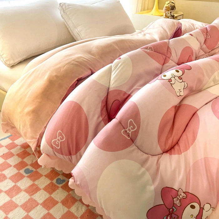 91家纺网 家纺一手货源 找家纺 一电 2024跨境电商可真空儿童被幼儿园秋冬被芯宝宝婴儿午睡小盖被盖毯小宝宝四季通用 圈圈美乐蒂