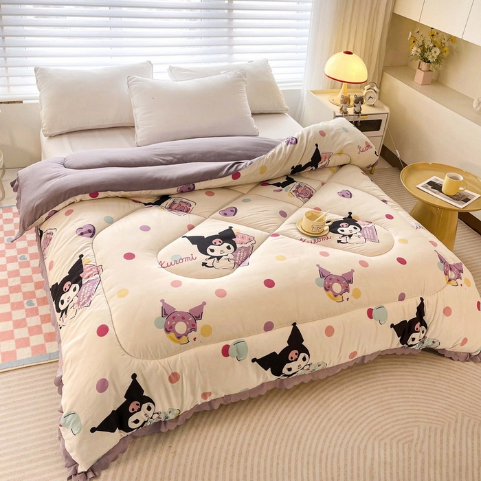 91家纺网 家纺一手货源 找家纺 一电 2024跨境电商可真空儿童被幼儿园秋冬被芯宝宝婴儿午睡小盖被盖毯小宝宝四季通用 波点库洛米