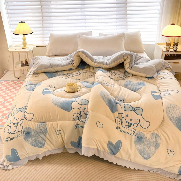 91家纺网 家纺一手货源 找家纺 一电 2024跨境电商可真空儿童被幼儿园秋冬被芯宝宝婴儿午睡小盖被盖毯小宝宝四季通用 爱心玉桂狗