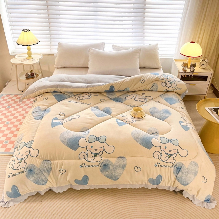 91家纺网 家纺一手货源 找家纺 一电 2024跨境电商可真空儿童被幼儿园秋冬被芯宝宝婴儿午睡小盖被盖毯小宝宝四季通用 爱心玉桂狗