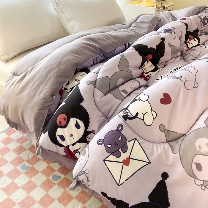 91家纺网 家纺一手货源 找家纺 一电 2024跨境电商可真空儿童被幼儿园秋冬被芯宝宝婴儿午睡小盖被盖毯小宝宝四季通用 爱心库洛米