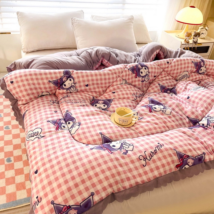 91家纺网 家纺一手货源 找家纺 一电 2024跨境电商可真空儿童被幼儿园秋冬被芯宝宝婴儿午睡小盖被盖毯小宝宝四季通用 欢乐库洛米