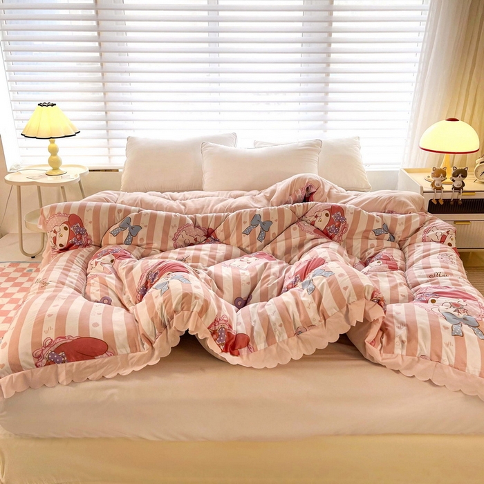 91家纺网 家纺一手货源 找家纺 一电 2024跨境电商可真空儿童被幼儿园秋冬被芯宝宝婴儿午睡小盖被盖毯小宝宝四季通用 田园美乐蒂