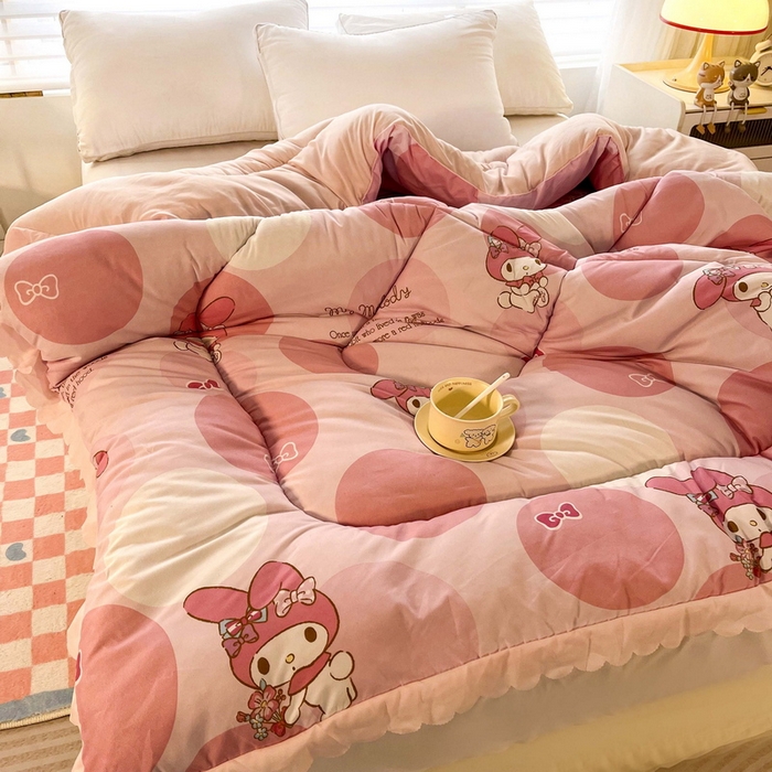 91家纺网 家纺一手货源 找家纺 一电 2024跨境电商可真空儿童被幼儿园秋冬被芯宝宝婴儿午睡小盖被盖毯小宝宝四季通用 圈圈美乐蒂