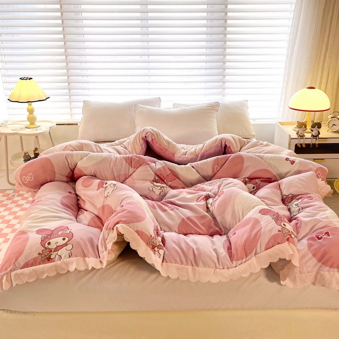 91家纺网 家纺一手货源 找家纺 一电 2024跨境电商可真空儿童被幼儿园秋冬被芯宝宝婴儿午睡小盖被盖毯小宝宝四季通用 圈圈美乐蒂