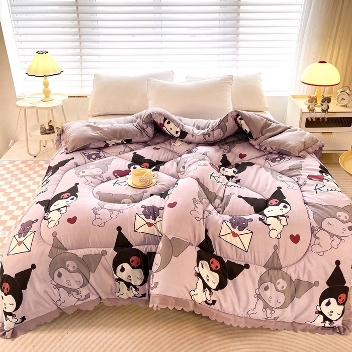 91家纺网 家纺一手货源 找家纺 一电 2024跨境电商可真空儿童被幼儿园秋冬被芯宝宝婴儿午睡小盖被盖毯小宝宝四季通用 爱心库洛米