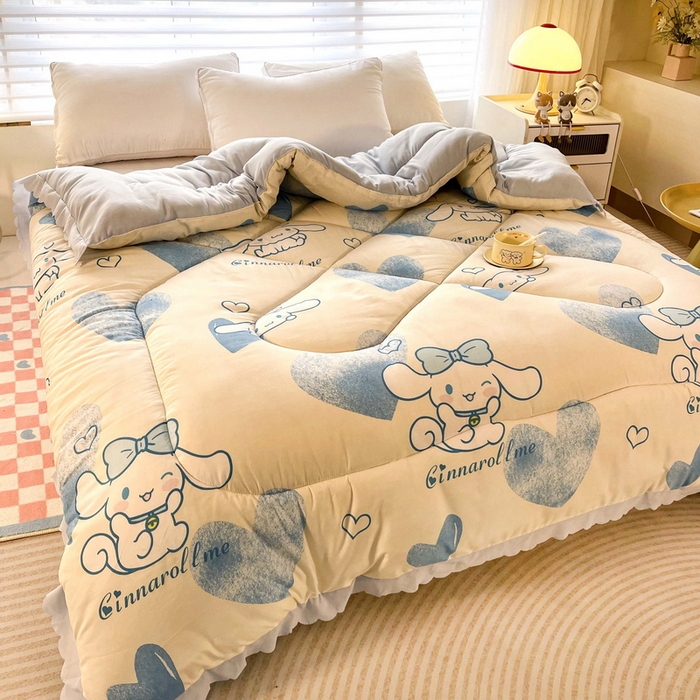 91家纺网 家纺一手货源 找家纺 一电 2024跨境电商可真空儿童被幼儿园秋冬被芯宝宝婴儿午睡小盖被盖毯小宝宝四季通用 爱心玉桂狗