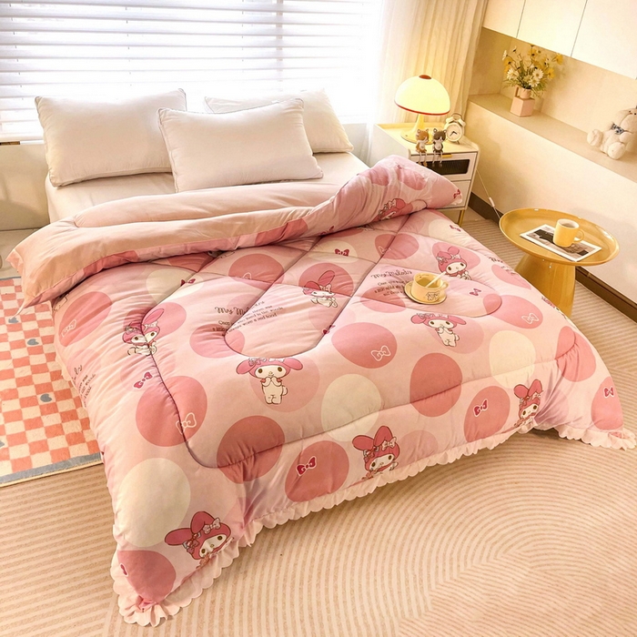 91家纺网 家纺一手货源 找家纺 一电 2024跨境电商可真空儿童被幼儿园秋冬被芯宝宝婴儿午睡小盖被盖毯小宝宝四季通用 圈圈美乐蒂