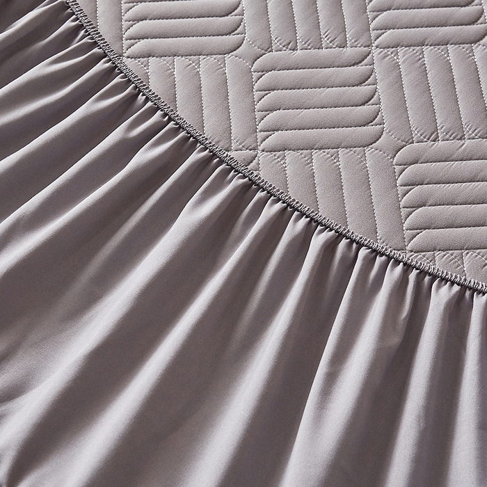 91家纺网 家纺一手货源 找家纺 盛眠家纺 2025新款水洗棉磨毛夹棉床笠-雅格系列 雅格-灰色