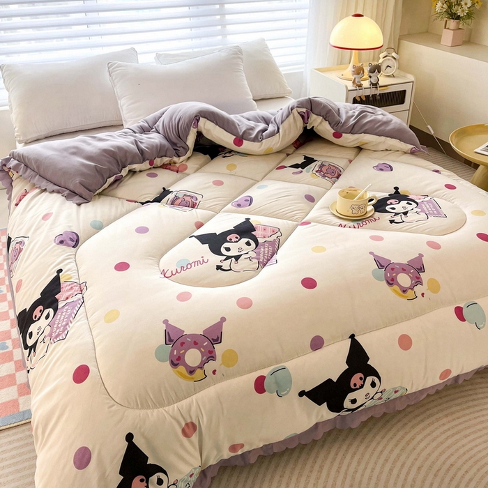 91家纺网 家纺一手货源 找家纺 一电 2024跨境电商可真空儿童被幼儿园秋冬被芯宝宝婴儿午睡小盖被盖毯小宝宝四季通用 波点库洛米