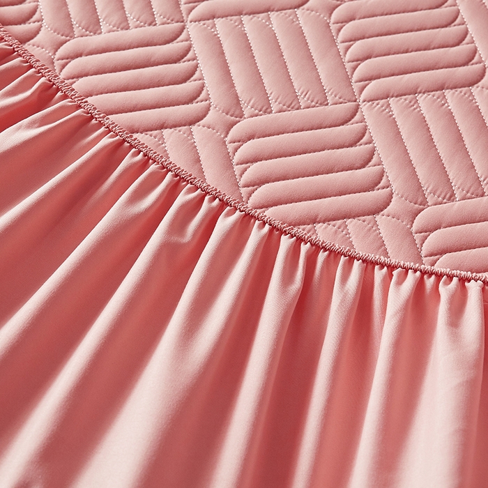 91家纺网 家纺一手货源 找家纺 盛眠家纺 2025新款水洗棉磨毛夹棉床笠-雅格系列 雅格-粉红