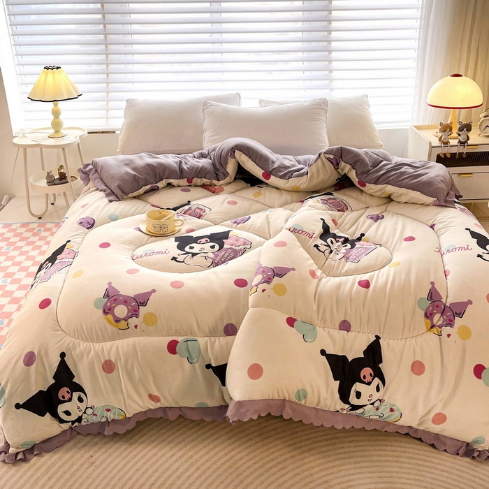 91家纺网 家纺一手货源 找家纺 一电 2024跨境电商可真空儿童被幼儿园秋冬被芯宝宝婴儿午睡小盖被盖毯小宝宝四季通用 波点库洛米